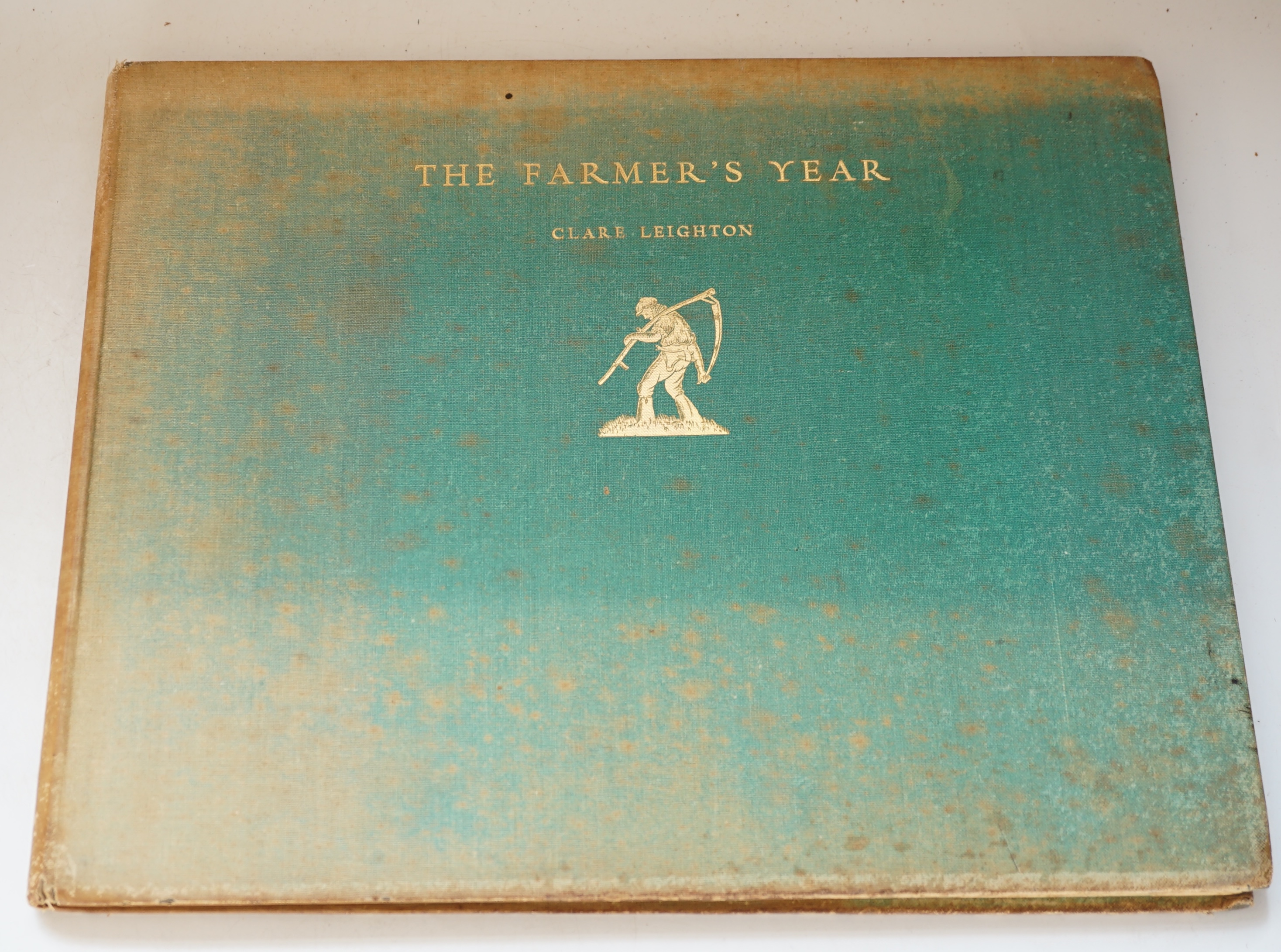 Leighton, Clare - The Farmer's Year, A Calendar of English Husbandry, written and engraved by Clare Leighton, 1st edition, titled with wood-engraved vignette, and 12 full-page wood-engravings, each with printed title to